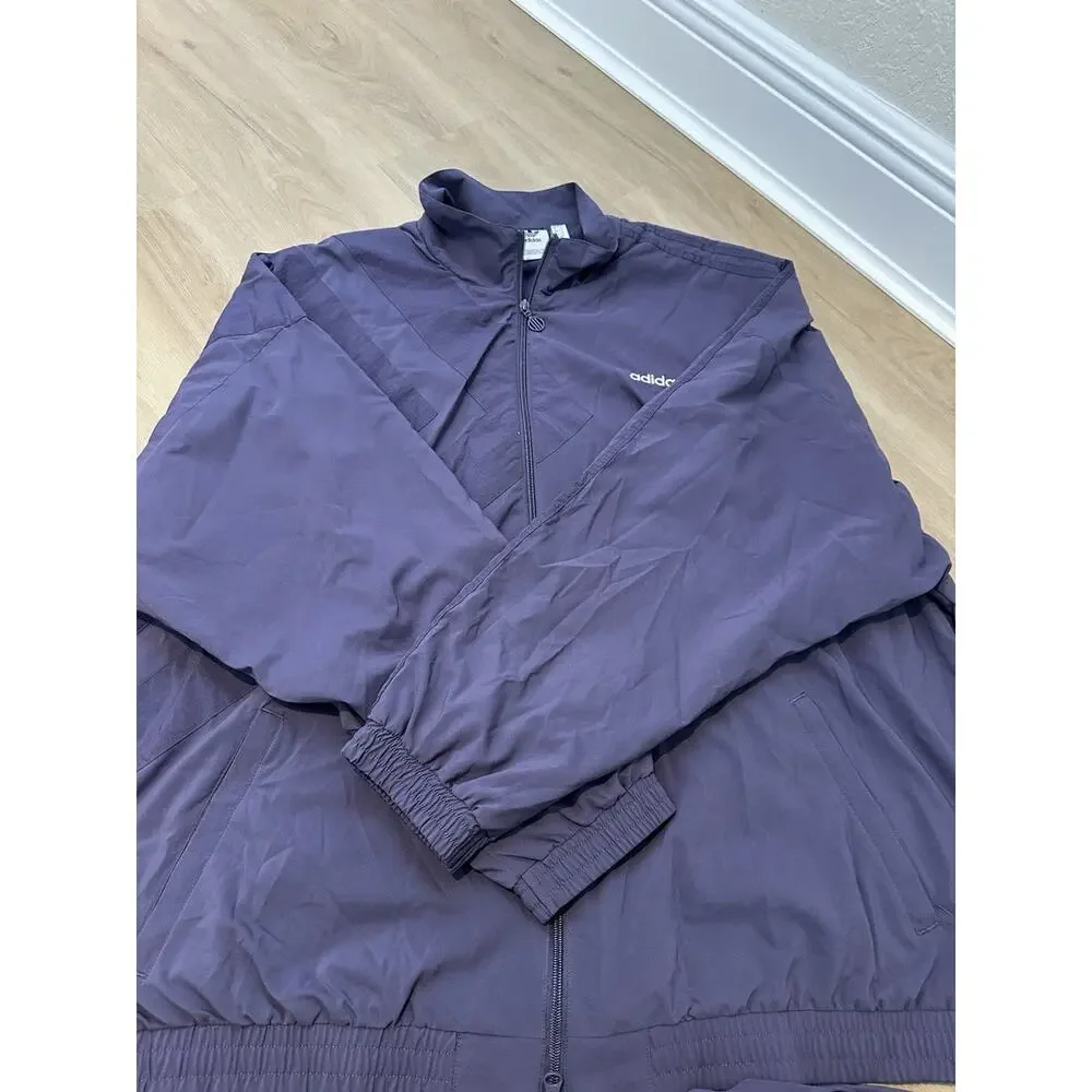 Adidas Sports Jacket Pants Set Originals Stand Trefoil Logo Collar Purple 2XL